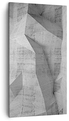 ARTTOR Leinwandbild 45x80 cm Wandbild Abstrakt Schwarz-Weiß - 4183 | Beton Wand Grau Vertikal Klein Wanddekoration Wohnzimmer Schlafzimmer Wandkunst Wanddeko Wand Kunstdruck Küche ARTTOR