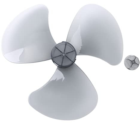 TiaoBug Universal Lüfterflügel Ventilator Rotorblatt Ersatzteile Flügelrad Kunststoff Lüfterflügel Ersatzteile für Tischventilator Ø 12 Zoll 16 Zoll Grau A Passend für 16 Zoll