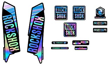STAR SAM Aufkleber passend für Fahrradgabel Rock Shox Reba 2016-29 Zoll, Mehrfarbig, Holographisch, Vinyl, 1 Stück, Outdoor, Metall, Kunststoff, Gummi, Kaninchen, Wasserfest, Schimmernd, Sticker