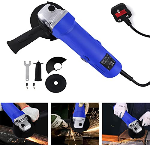 Professional Angle Grinder 18V Corded Flathead Angle Grinder 900W Light Power Tool with 1X Grinding Wheel, 1X Grinding Wheel Cover, 2X Carbon Brush, 1X Wrench and Side Handle