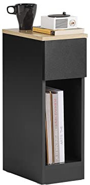 SoBuy Mesita de Noche Estrecha con cajón y Estante Mesa Auxiliar mesilla de Noche para Dormitorio y Sala de Estar Blanco Ancho 35 x Profundidad 20 x Alto 60 cm FBT111-SCH