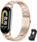 BDIG Cinturino Compatibile per Xiaomi Mi Band 9/Xiaomi Mi Band 8, Cinturino di Ricambio in Acciaio Inossidabile Cinturino con Fibbia Regolabile per Mi Smart Band 8 Oro Rosa