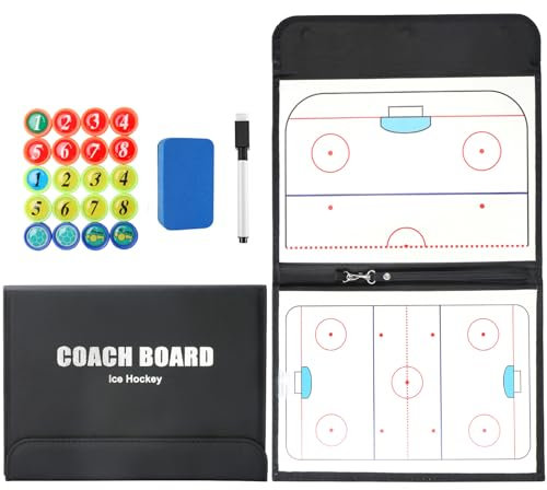 RoseFlower Taktikbrett Eishockey, Taktiktafel Eishockey, Taktikmappe Eishockey mit Marker Stift Magneten, Profi Tatktikboards Eishockey Coaching Board für Ice Hockey die Schulung oder Spielanalyse