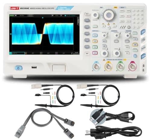 UNI-T MSO3502E Digitales Phosphor-Oszilloskop mit 2 Kanäle(analog), 16 Kanäle(digital), 2,5GSa/s Sample-Rate in Echtzeit, 250Mpts, 500 MHz Bandbreite