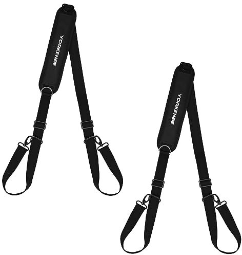 Yorkenbe 2 Packungen Stuhlgurte, verstellbare Strandkorb-Rucksackgurte, Tragegurte für Klappstühle, Camping, Rucksackreisen, Picknicks, Roller, faltbare Fahrräder (schwarz, 114,3–195,6 cm)