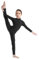Runhomal Mädchen Overall Gymnastik Trikot Jumpsuit Langarm Ballettbody Turnbody mit Reißverschluss Ganzanzug Tanzkleidung Schwarz 134-140