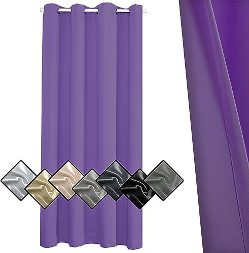 Sichtschutz Verdunkelungsgardinen 213x168cm, Lange Gardinen, Hochwertige Qualität für Schal Schlafzimmer Kinderzimmer Wohnzimmer,Lila 1 Stück (HöhexBreite)