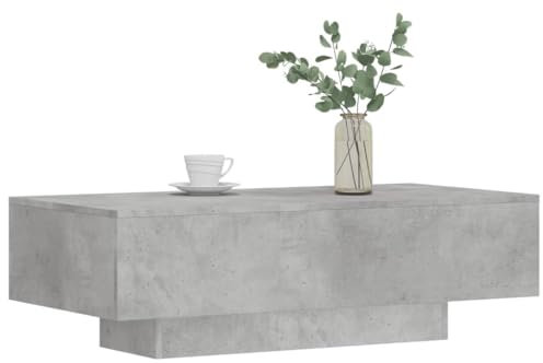 Tidyard Table Basse Table de Salon Bout de Canapé Style Moderne Décor Intérieur Gris béton 100x49,5x31 cm Bois d'ingénierie