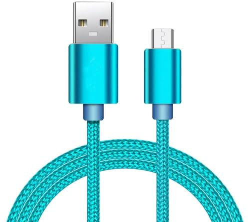 MOBISTAR Micro USB Cable 2M, Android USB to Micro 2.4 Cable Nylon Braided Tangle-Free Micro Charging Cable For Samsung S7/S6/S5, Motorola, Nokia, Sony, PS4 (2m, Sky Blue)