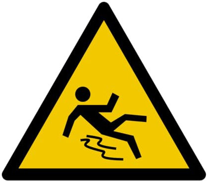 W157 - Rutschgefahr - Warnschild - Maße wählbar - Norm ISO 7010