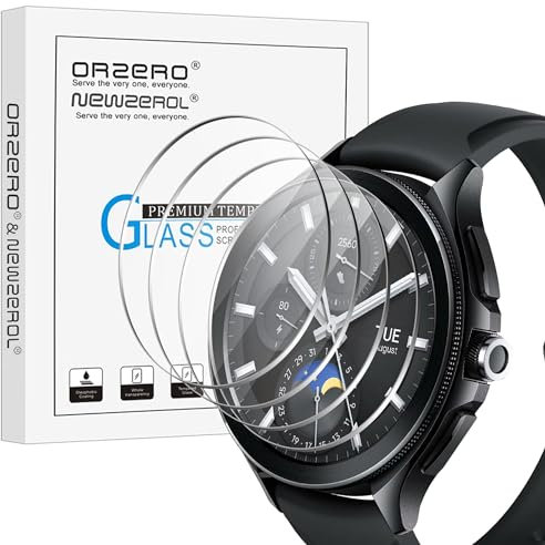 NEWZEROL 4 Stück Displayschutzfolie aus Gehärtetem Glas Kompatibel für Xiaomi Watch 2 Pro, [Blasenfrei] [Kratzfest] [Vollständige Abdeckung] Hochauflösende Displayschutzfolie