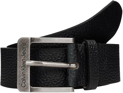 Calvin Klein Herren Gürtel Classic Belt aus Leder, Schwarz (Black), 85 cm
