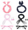 XNIVUIS 8 Stück 50er Jahre Accessoires Damen Zubehör, Rockabilly Accessoires 50er Jahre Damen Kleid Zubehör, 50er Jahre Kostüm Schal Polka Punkt Stirnband Ohrring Katzenauge Brille (Pink, Schwarz)