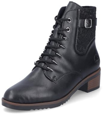Rieker Y0500, Botas con Cordones Mujer, Negro, 39 EU