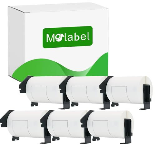Molabel - 6 Rollen DK-11241 Versandetiketten Kompatibel mit Brother, 102mm x 152mm, 1200 Brother QL Etikettendrucker