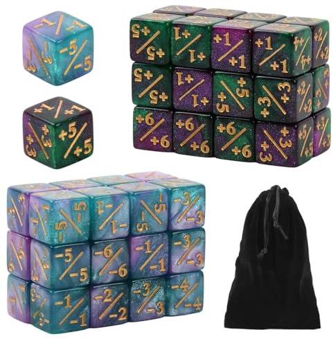 48 Stücke D6 Würfel Würfel Set Würfel Zähler 16 mm Token Würfel Zeichen Würfel Kompatibel mit MTG, CCG, Kartenspiel Zubehör mit Aufbewahrungsbeuteln, 2 Farben