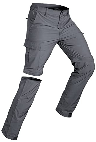 Wespornow Wanderhose Herren Zip-Off: 3 in 1 Atmungsaktiv für Trekking | Verstellbare Bündchen, aufrollbare Bündchen, atmungsaktiv, schnell trocknend, 5 tiefe Taschen, leicht, dehnbar