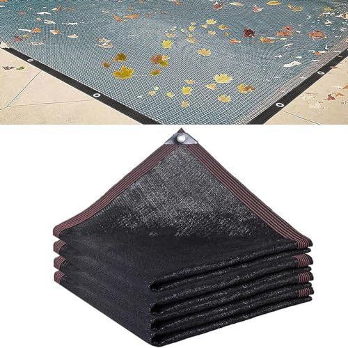 GeRRiT Bache Hivernage Piscine Hors Sol, 5m x 10 m/6m x 12 m Bâche de Protection pour Piscine Rectangulaire, Filet À Feuilles Léger pour Piscine Enterrée, en Polyéthylène, Résistant