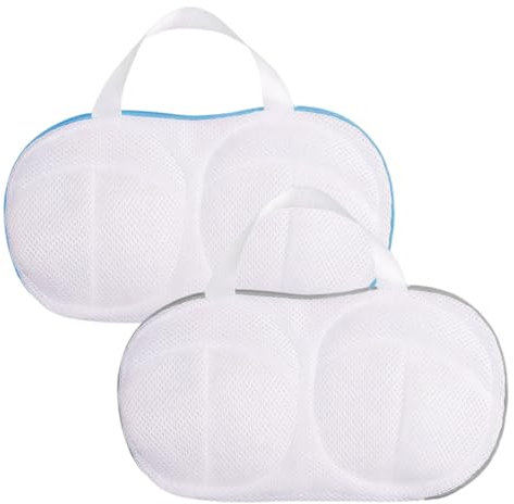 Litinliv 2 Pezzi Sacchetti per Reggiseni in Lavatrice, Sacchetti Rete per Lavatrice, Proteggi Reggiseno Lavatrice con Cerniera, Sacchetti Lavatrice per Reggiseni Mutandine Calzini, 30 x 20CM
