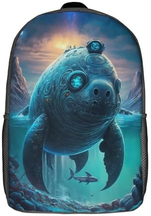 Robbe Traumhafter Rucksack 3D-bedruckter Schulranzen für Jungen Hohe Kapazität Reiserucksäcke Büchertaschen Jungen Schulranzen Mochila 17 Zoll