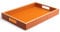 SANZIE Orange Leather Tray Desktop Storage Organizer Modern Rectangular Holder for Sundries Cosmetics Phone Wallet Cutlery
