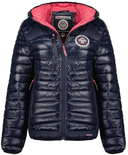Geographical Norway Bambway Lady Veste Coupe Vent Femme Outdoor - Blouson Deperlant Manches Longues Femmes - Manteau Pluie Randonnee Saison Printemps Ete Automne Hiver (Marine 2XL)