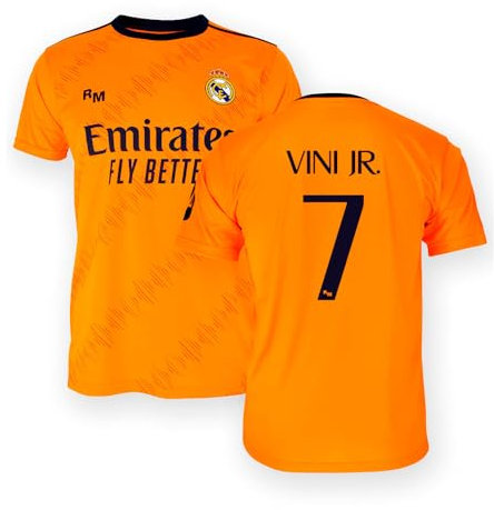 Real Madrid - Camiseta Segunda Equipación Temporada 24/25, Vini Jr., Adulto S, Replica con Licencia Oficial