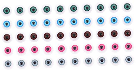 50pcs Doll Eyeballs for DIY Craft Blue for Eyes Zombie Spooky Eyeballs DIY Doll Materials Halloween Doll Eyeballs DIY Doll Bear Eyeballs Acrylic SEWACC