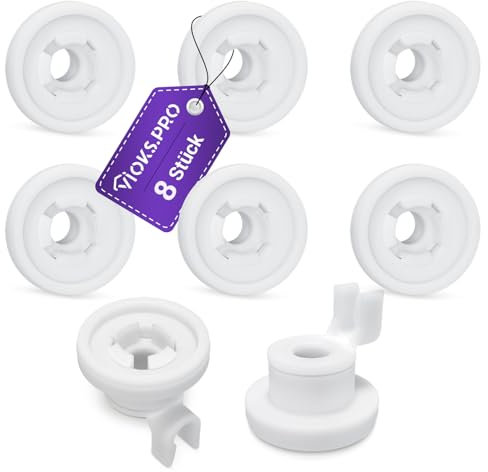 Viоks.pro 8 x Dishwasher Basket Wheels Replacement for Bosch 424717 00424717 481252878025 C00481565 424090 Dishwasher Basket Wheels - Basket Wheels Dishwasher for Upper Basket Dishwasher