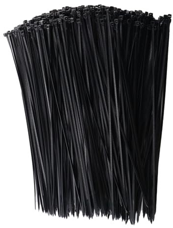 alwaiiz 500 Pièces Serre Cable 250mm x 3mm, Autobloquant Collier Serrage Plastique, UV Serre Flex Noir Pour la Gestion des Câbles, Décoration de Jardin