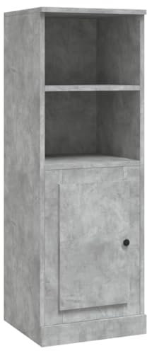 QJBSAVVA Anrichte Küche Wohnzimmerschrank Vitrinenschrank Geschirrschrank - Highboard Betongrau 36x35,5x103,5 cm Holzwerkstoff für Outdoor Aufbewahrung des Geschirrs Wohnzimmer Büro