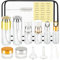 Nokiils 16 Pack Glass Travel Bottles - TSA Approved Travel Size Containers, Mini Gold and Silver Skincare Containers