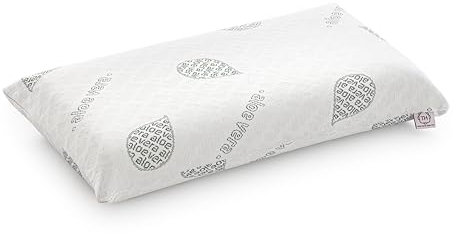 Textilhome - Oreiller en Mousse Viscoélastique -60 cm (Mousse à Mémoire de Forme) à Répartition de Pression - Tissu écologique Aloe Vera - Housse à Double Fermeture éclair. Adaptatif thermorégulé.