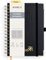 POPRUN Notizbuch A5 Kariert, Block Kariert Journal, Spiral-Notizbücher 120 GSM Papier, 141 nummerierte Seiten, Hardcover mit Kleberegisterkarten und 8 Abreißblättern - BK(Schwarz)