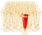MATANA 200 Premium Elegant Plastic Champagne Flutes with Gold Glitter, 150ml - Reusable Toasting Glasses, Cocktail Prosecco Glasses for Weddings, Birthdays, Christmas, BBQ, Parties