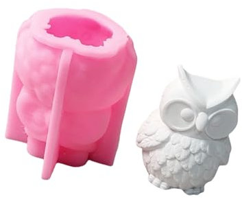 Moldes de silicona con forma de búho para resina epoxi, decoración del hogar, figuras de búho, yeso, moldes de silicona para hacer jabón