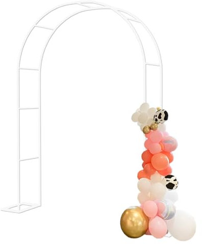 Freien Rosenspalier Weiß Gartenbogen Für Kletterpflanzen,Gartendeko Torbogen Balkon Rankgitter Hochzeit Rosenbogen Gartendekoration Rankbogen(Weiß,W140 x H230cm)