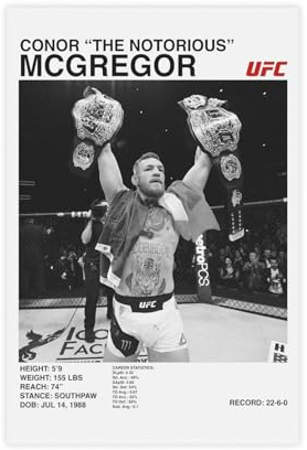 SFQQE Conor The Notorious McGregor UFC Digitales Poster, Leinwandposter, Schlafzimmerdekoration, Landschaft, Büro, Raumdekoration, Geschenk, 30 x 45 cm