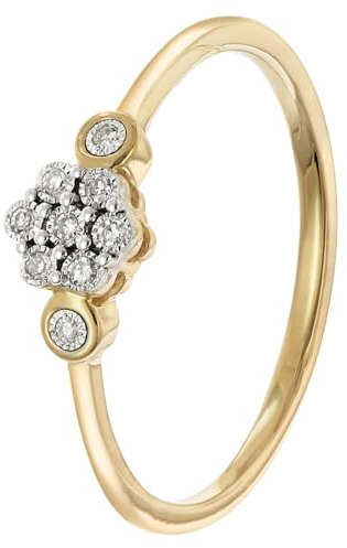 GLIZZ Diamantring für Damen Gold 333/8K traumhaftes Schmuckstück für Frauen, zauberhaftes Accessoire GL8714-58 Ringgröße 58/18,5