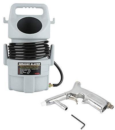 Xiuganpo Sand Gun Kit, Portable Pneumatic Sand Kit with Gun, 15 Ft Hose 50 lb. Hopper, Air Compressor Regulator for Cleaning Metal, Wood