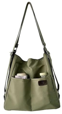 NOTAG Handtasche Damen, Multi-Tasche Shopper 2 in 1 Rucksack Wasserdicht Nylon Schultertasche Umhängetasche