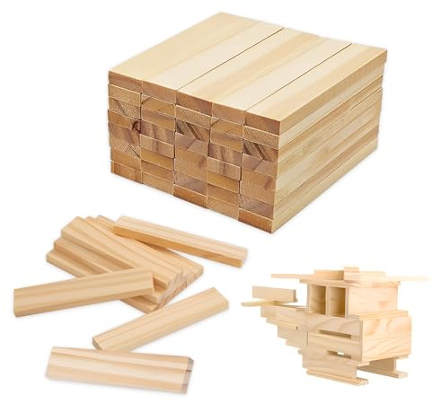 HMCEY Lot de 50 Bloc de Sculpture en Bois Rectangulaire 112X22X8 MM,Tasseau Bois pour Modelisme,Baguettes Boiss Decoratives,Planche Bricolage,Bloc a Sculpter Artisanat,Baguette Naturel Non Fini