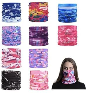 QUIIEOSKIA 10 Pcs Outdoor Multifunktionstuch Sport Magic Nahtlose Schal | Magic Kopftuch Elastische Stirnband Bandana UV Widerstand Sport Kopfbedeckung für Reiten Motorradfahren Wandern Angeln Yoga