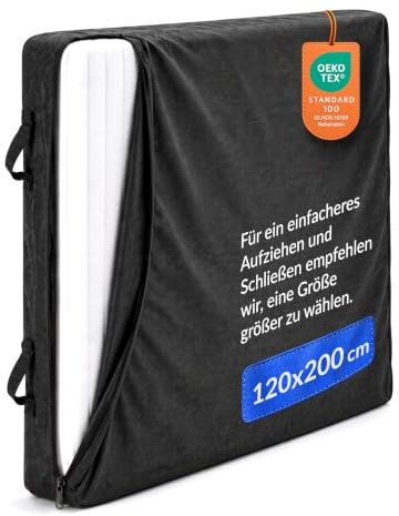 Twinzen Matratzenhülle 120x200 20cm mit Reißverschluss Oeko-Tex | Praktische Schutzhülle · Ideal zur Lagerung · Leicht zu handhaben · Bewahrt die Matratze sauber und geschützt