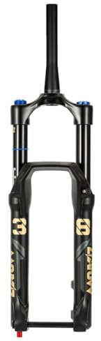 HWEVDHJ 26 27.5 Pouces Fourche À Suspension VTT Voyage 160mm XC Fourches Pneumatique Axe Traversant 15 * 110mm Tube Conique 1-1/2 Fourche Avant De Frein À Disque(Schwarz,26)