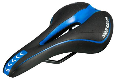 BigTron Fahrradsitz Bequemer MTB Sattel Radfahren Sitzkissen Offroad Bike Seat (Schwarz + Blau)