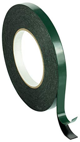 POPPSTAR 1x Doppelseitiges Schaumstoff-Klebeband, Montage-Band (10m x 12mm x 1mm), schwarz