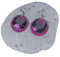 Boucles d'Oreilles Originales Rose Fuchsia/Fushia/Noir/Argenté/couleur argent Cuir/Papier/Métal Dormeuse, clip possible pas cher petit prix Crochets en Acier Inoxydable