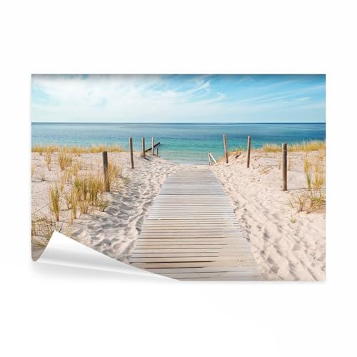 decomonkey - Papier Peint Panoramique Plage Mer 250x175 cm - Décoration murale moderne – Tapisserie décorative pour chambre salon - Mer paysage plage eau
