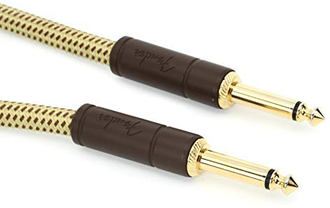 Fender 990820094 Deluxe Series Instrument Cable - 5 ft – STR/STR – Tweed,1.5m